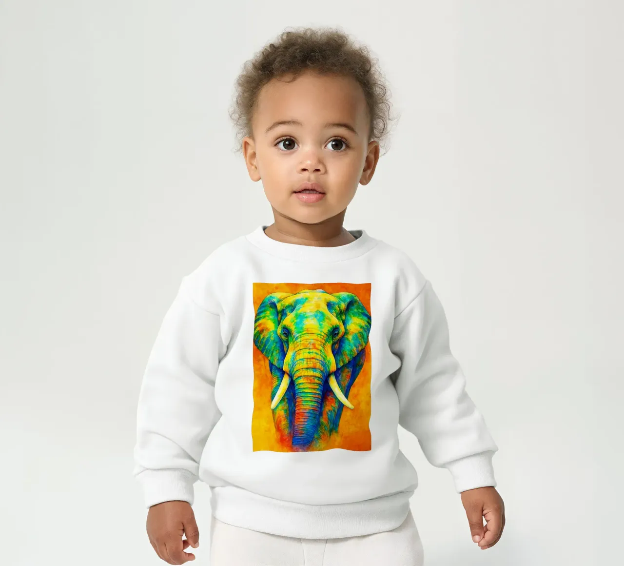 elefante pittura colorata felpa neonato da toegoe