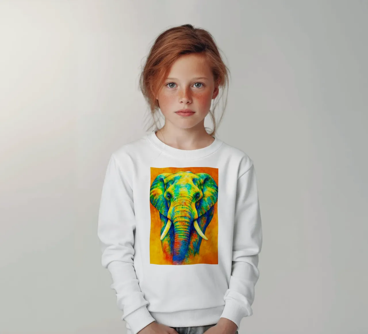 elefante pittura colorata felpa bambino da toegoe