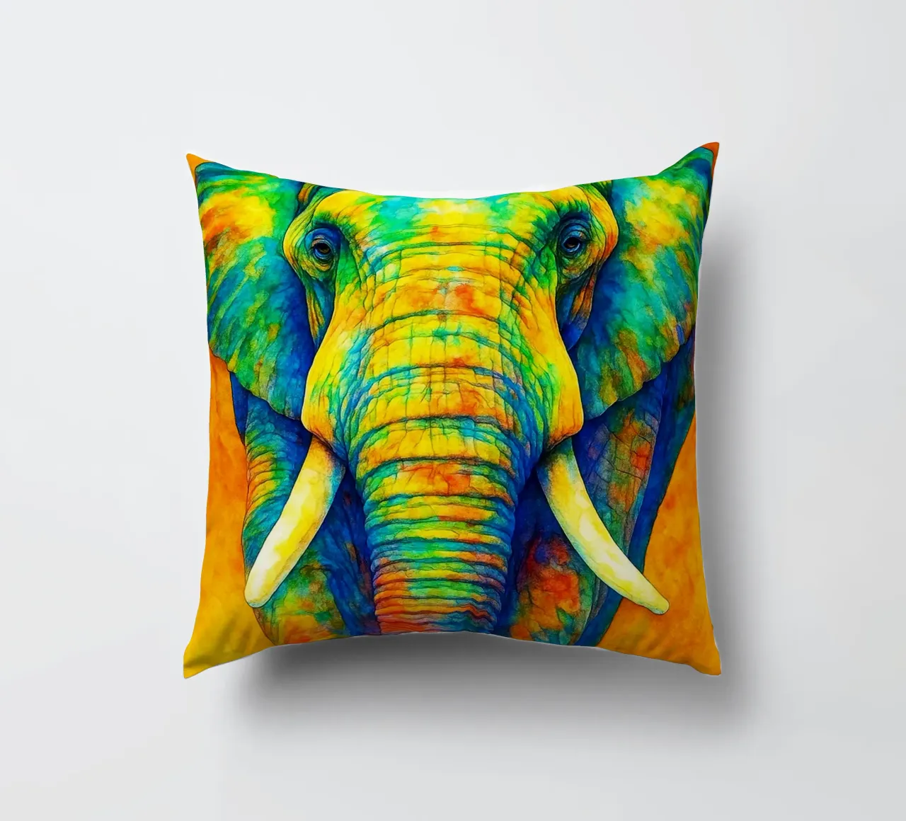 elefante pittura colorata cuscino da toegoe