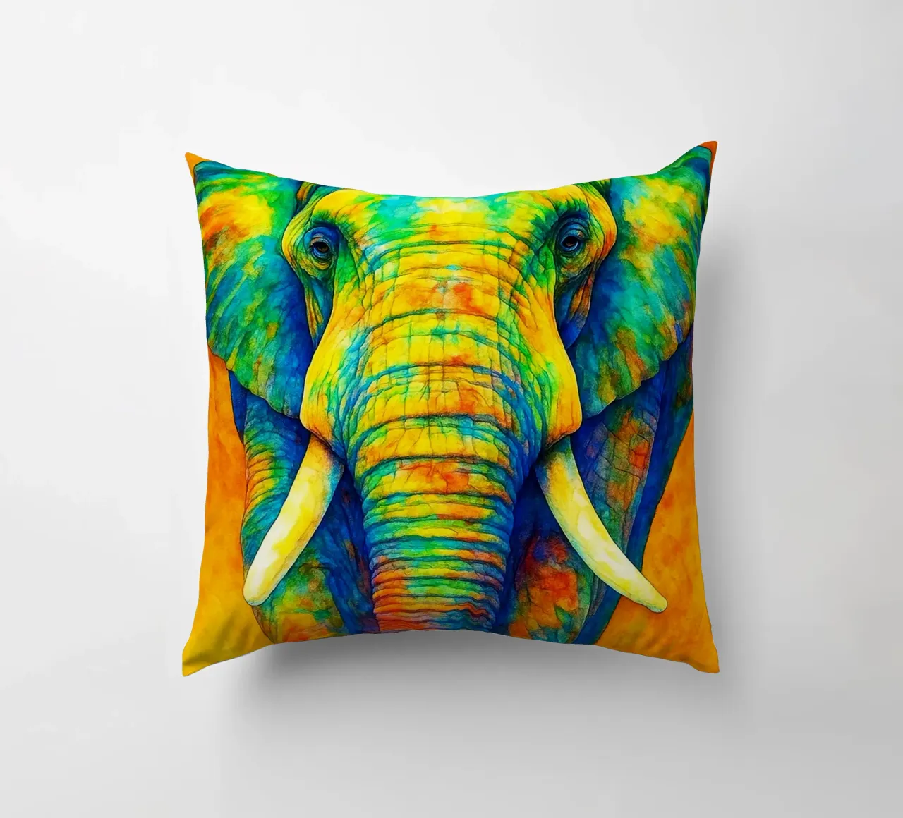 elefante pittura colorata cuscino da toegoe