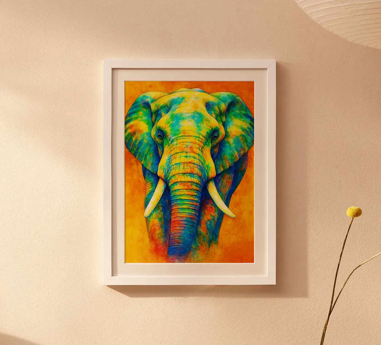 elefante pittura colorata poster da toegoe