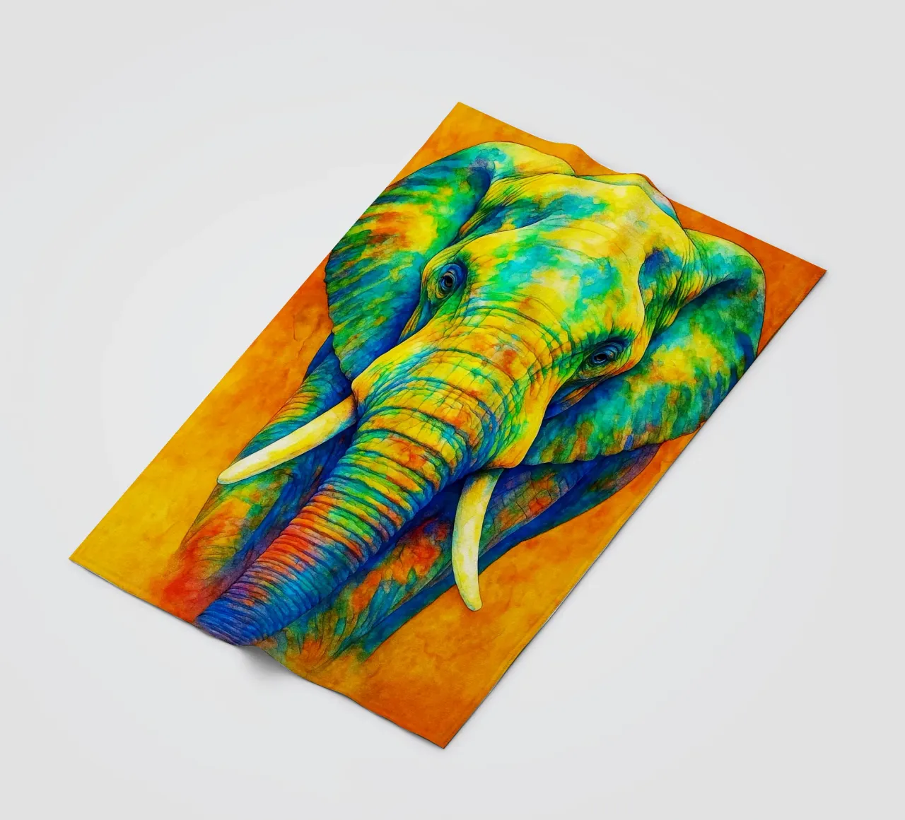 elefante pittura colorata coperta in pile da toegoe