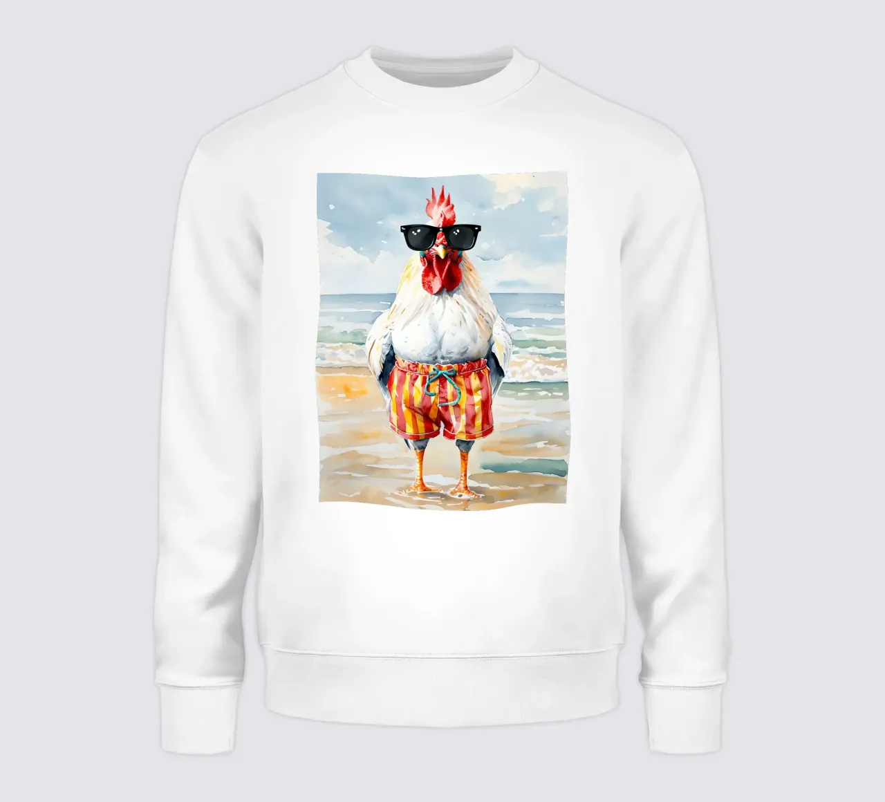 Gallo sulla spiaggia con occhiali da sole felpa da 🥝 KIWI STORE