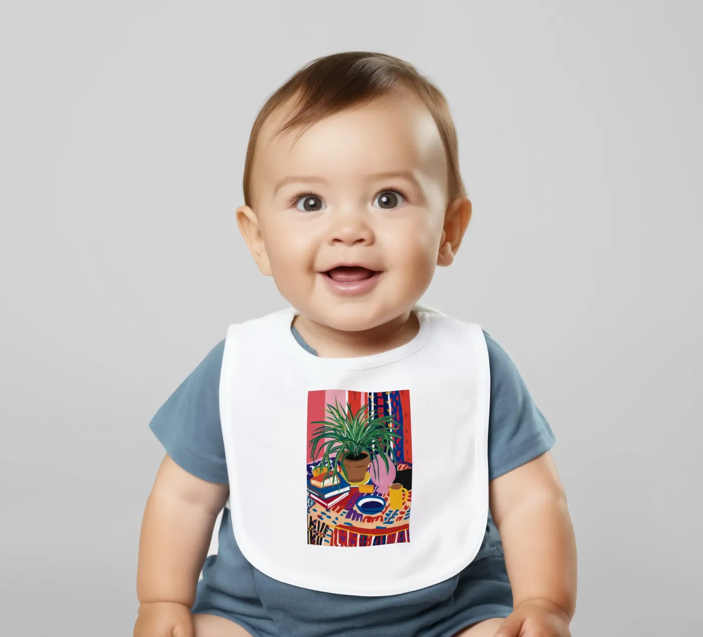Patterned Table Stillness baby bib by FadeAura