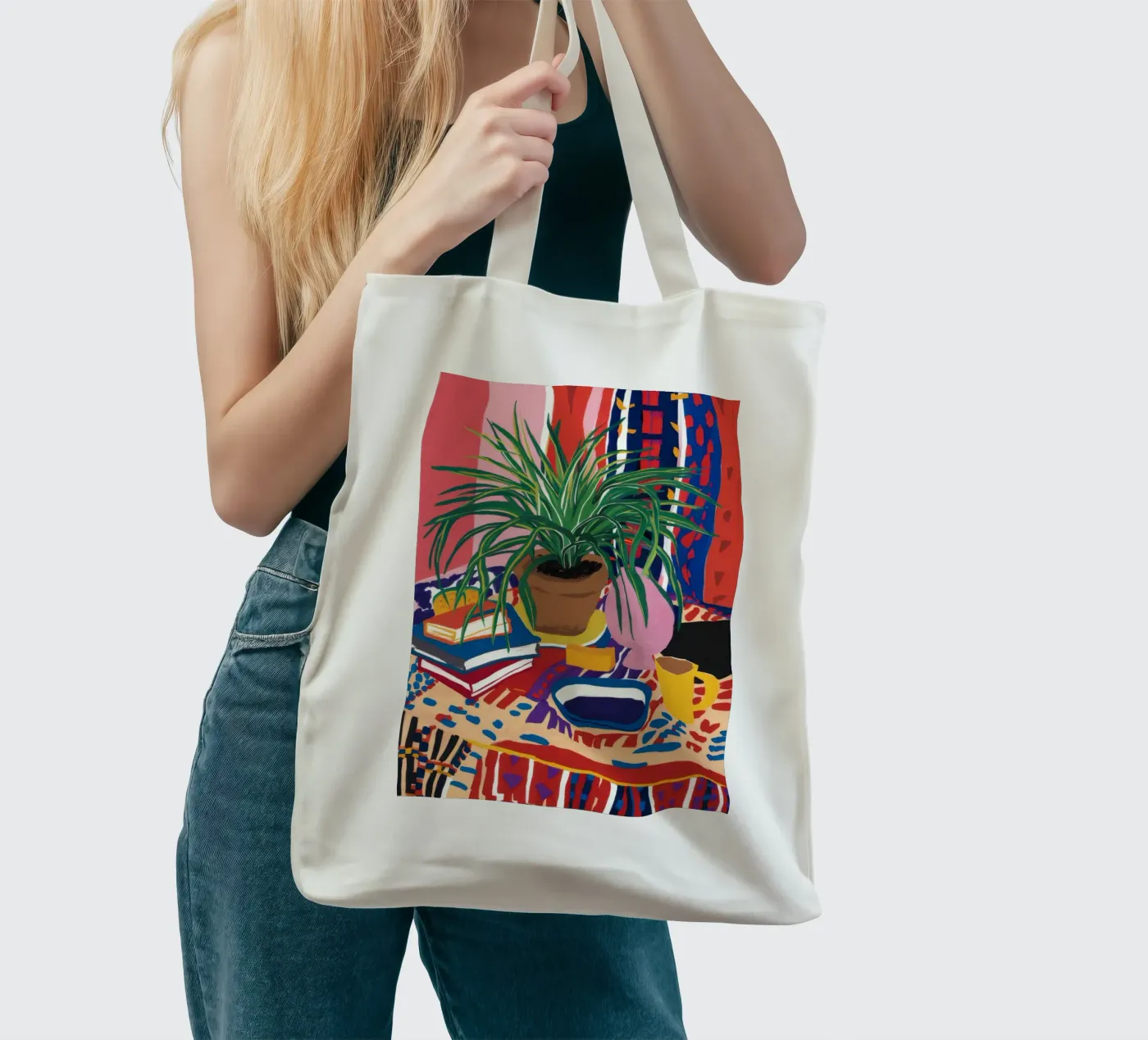 Patterned Table Stillness tote bag by FadeAura