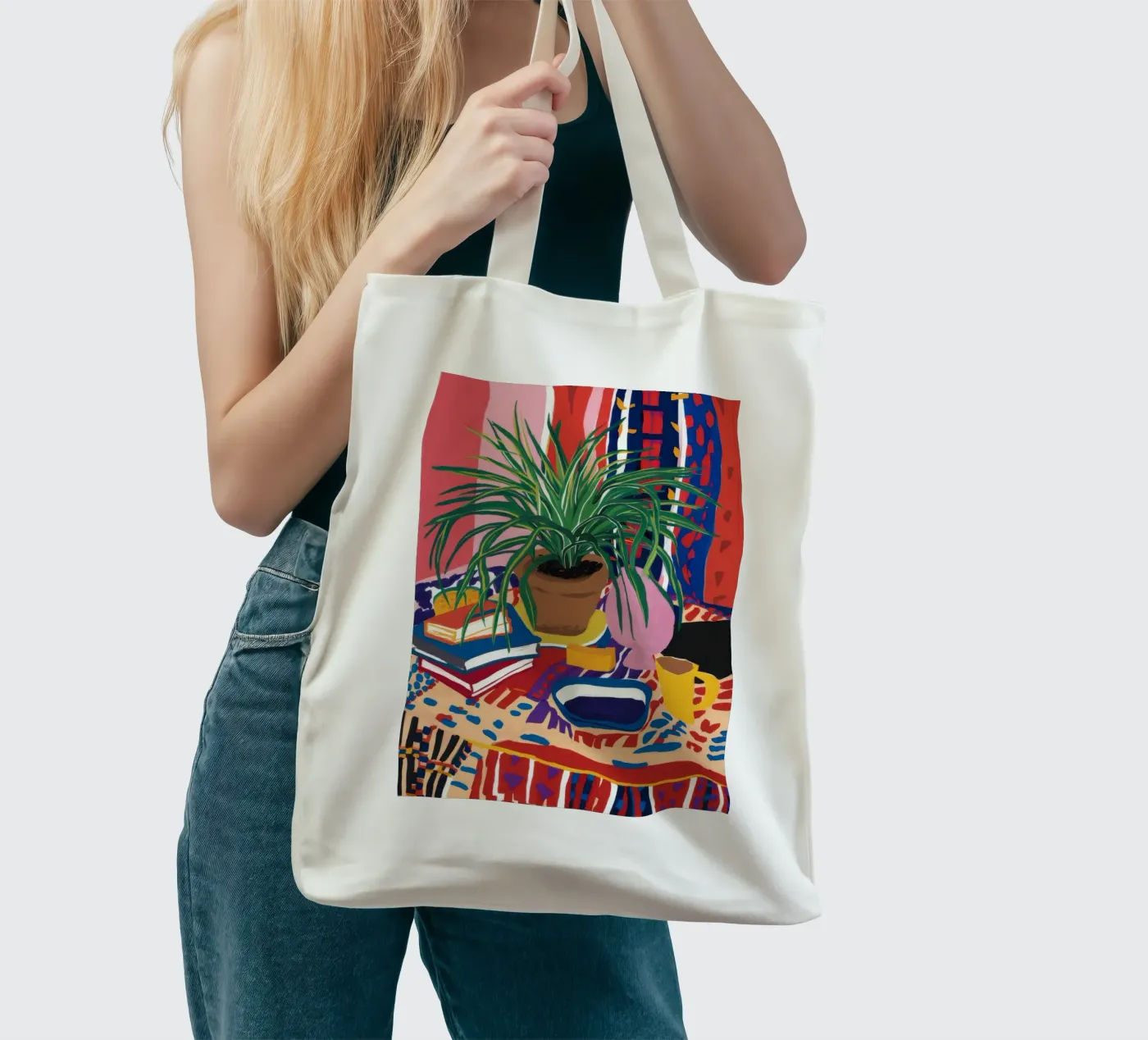 Patterned Table Stillness tote bag by FadeAura