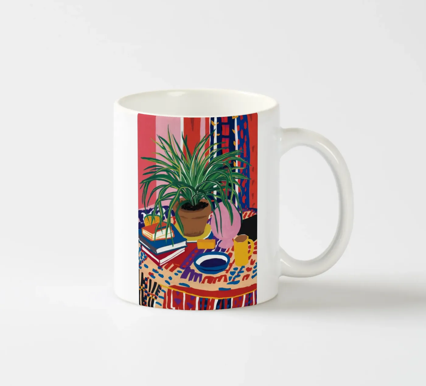 Patterned Table Stillness ceramic mug by FadeAura