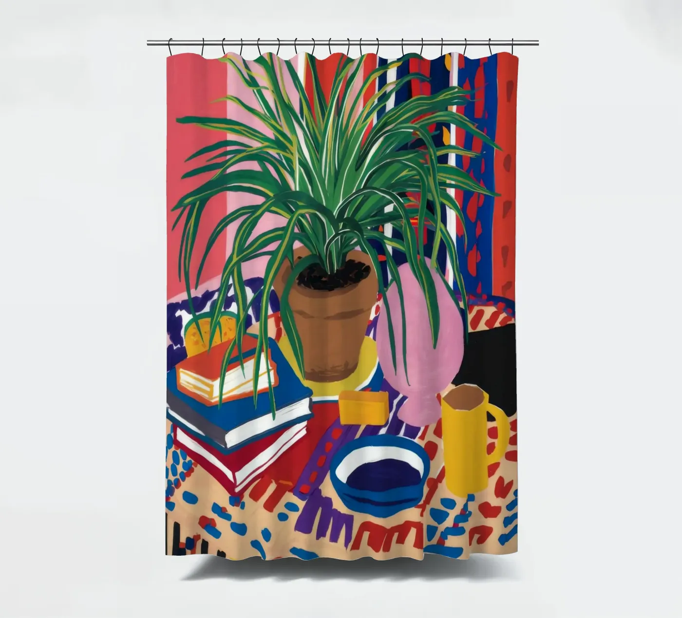 Gemusterter Tisch Stillstand Duschvorhang von FadeAura