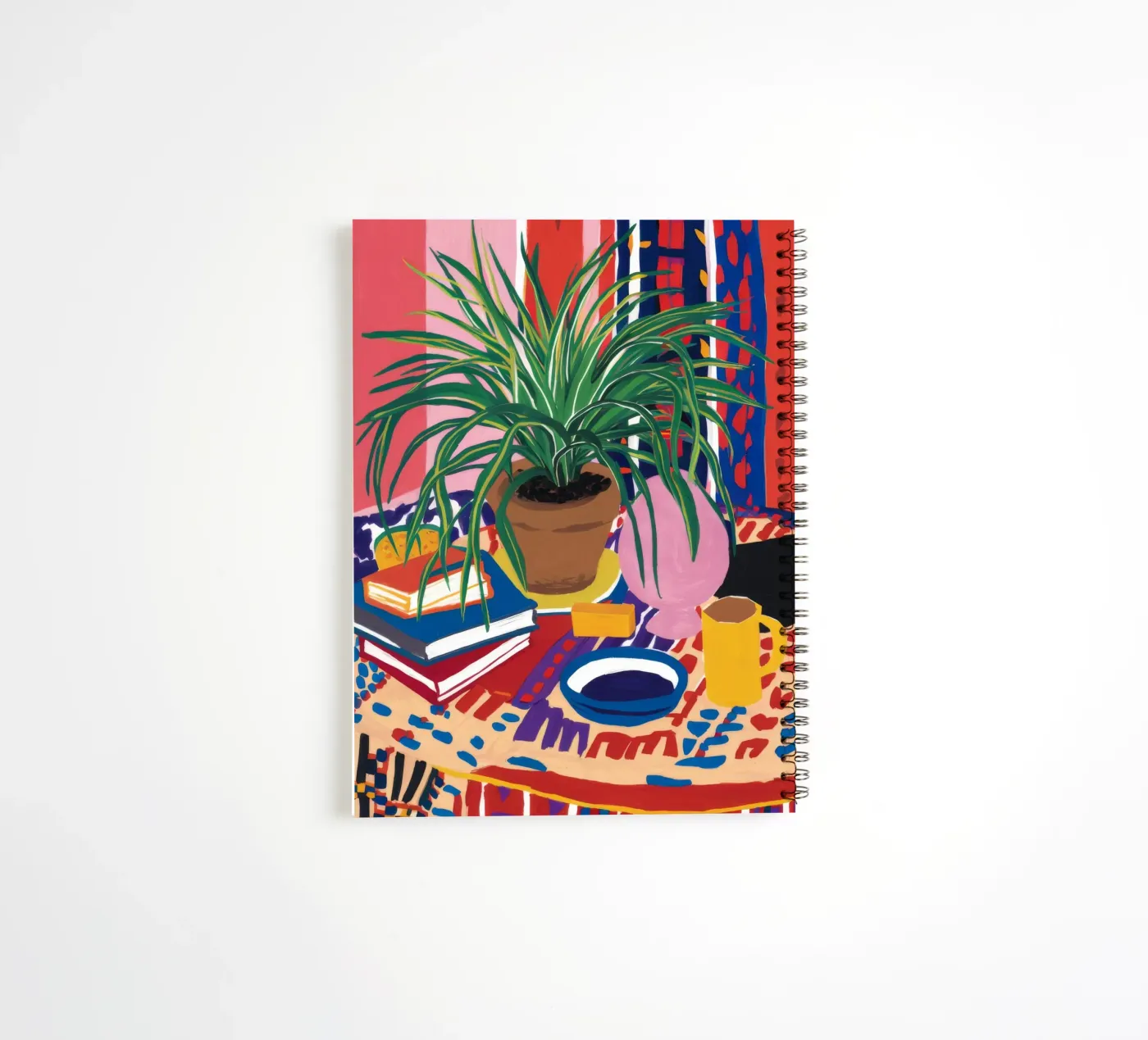 Patterned Table Stillness spiral notebook by FadeAura