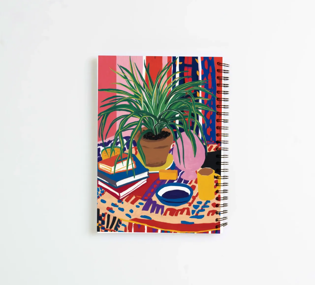 Patterned Table Stillness spiral notebook by FadeAura