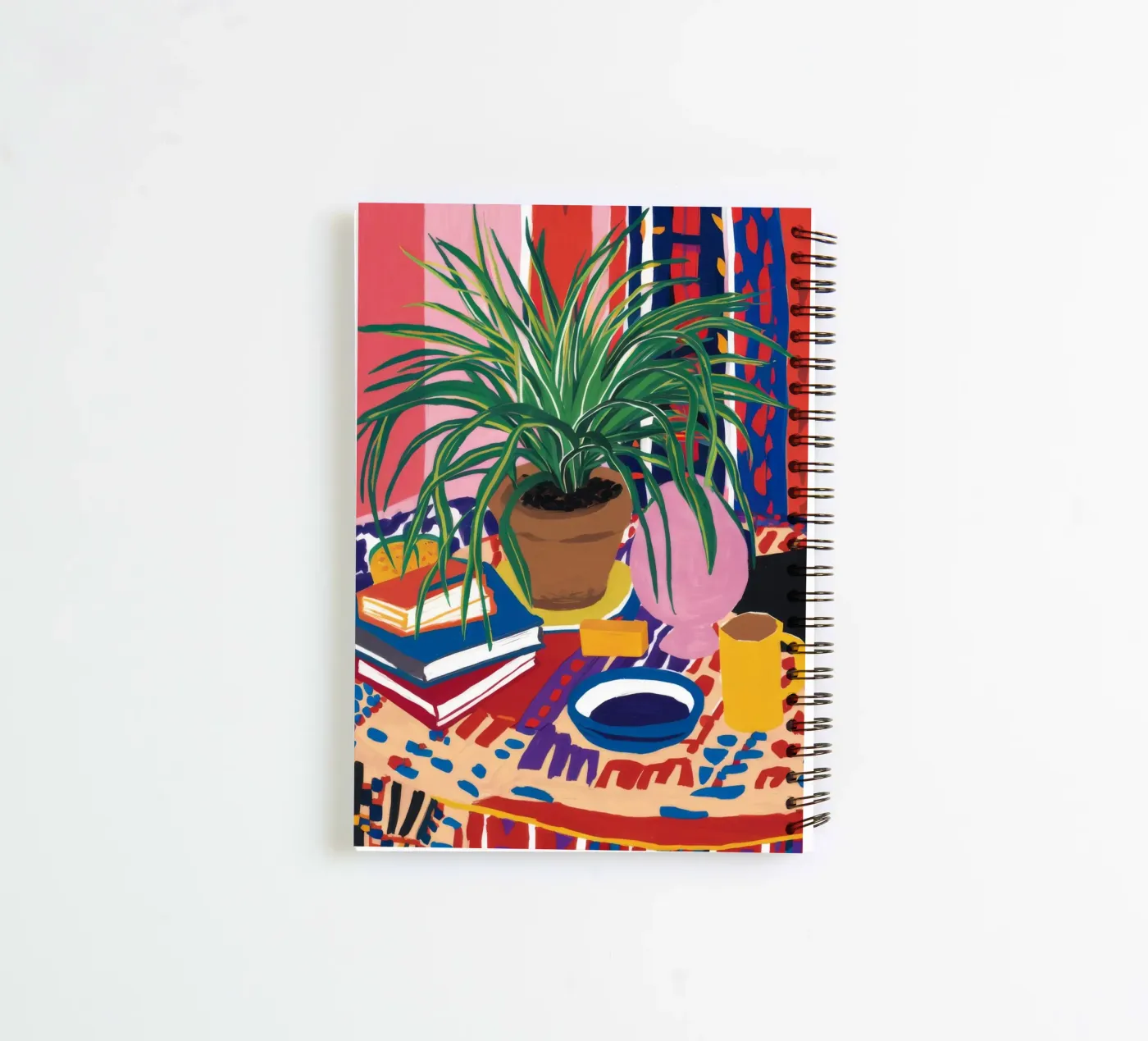 Patterned Table Stillness spiral notebook by FadeAura