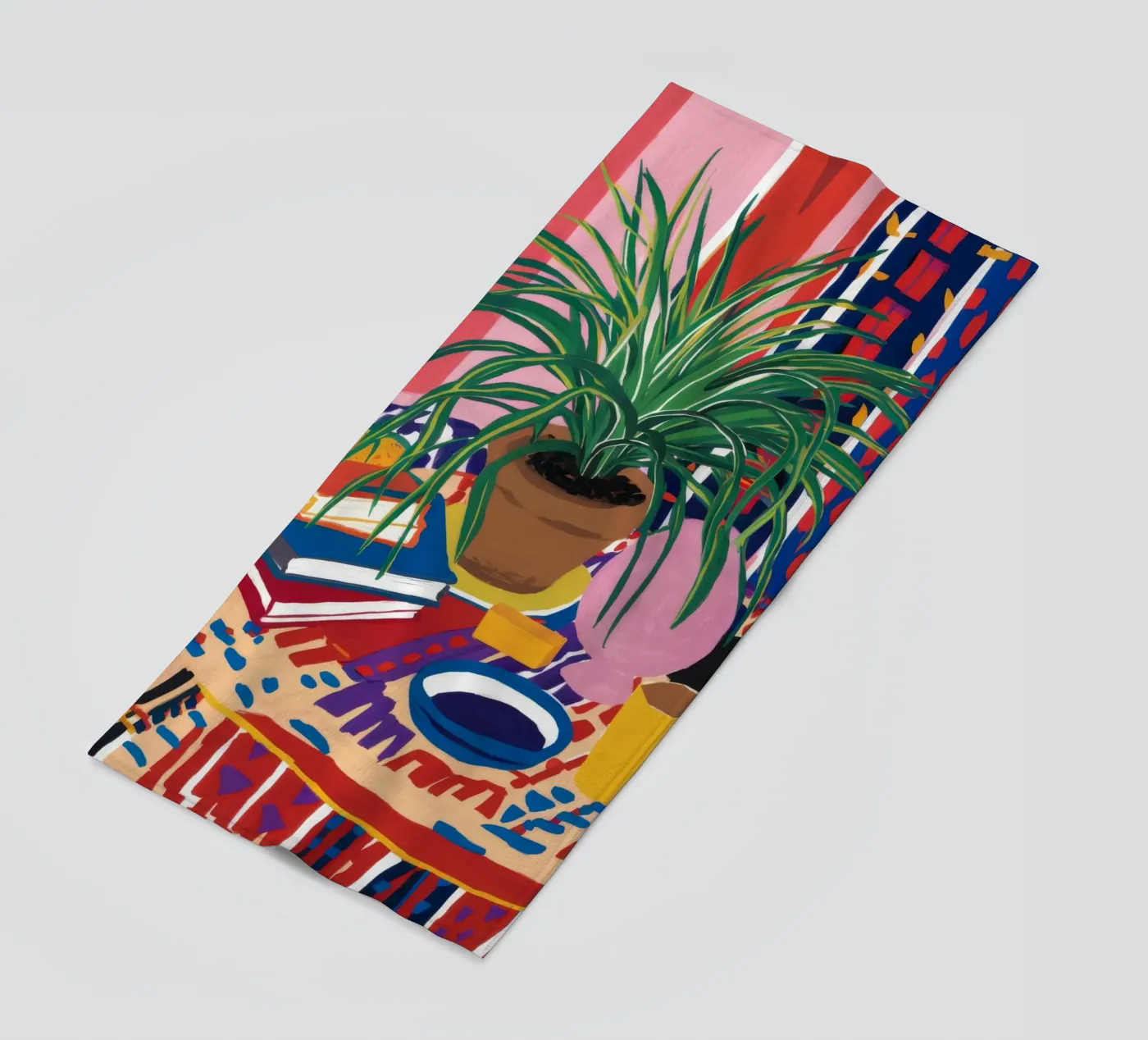 Patterned Table Stillness beach towel by FadeAura