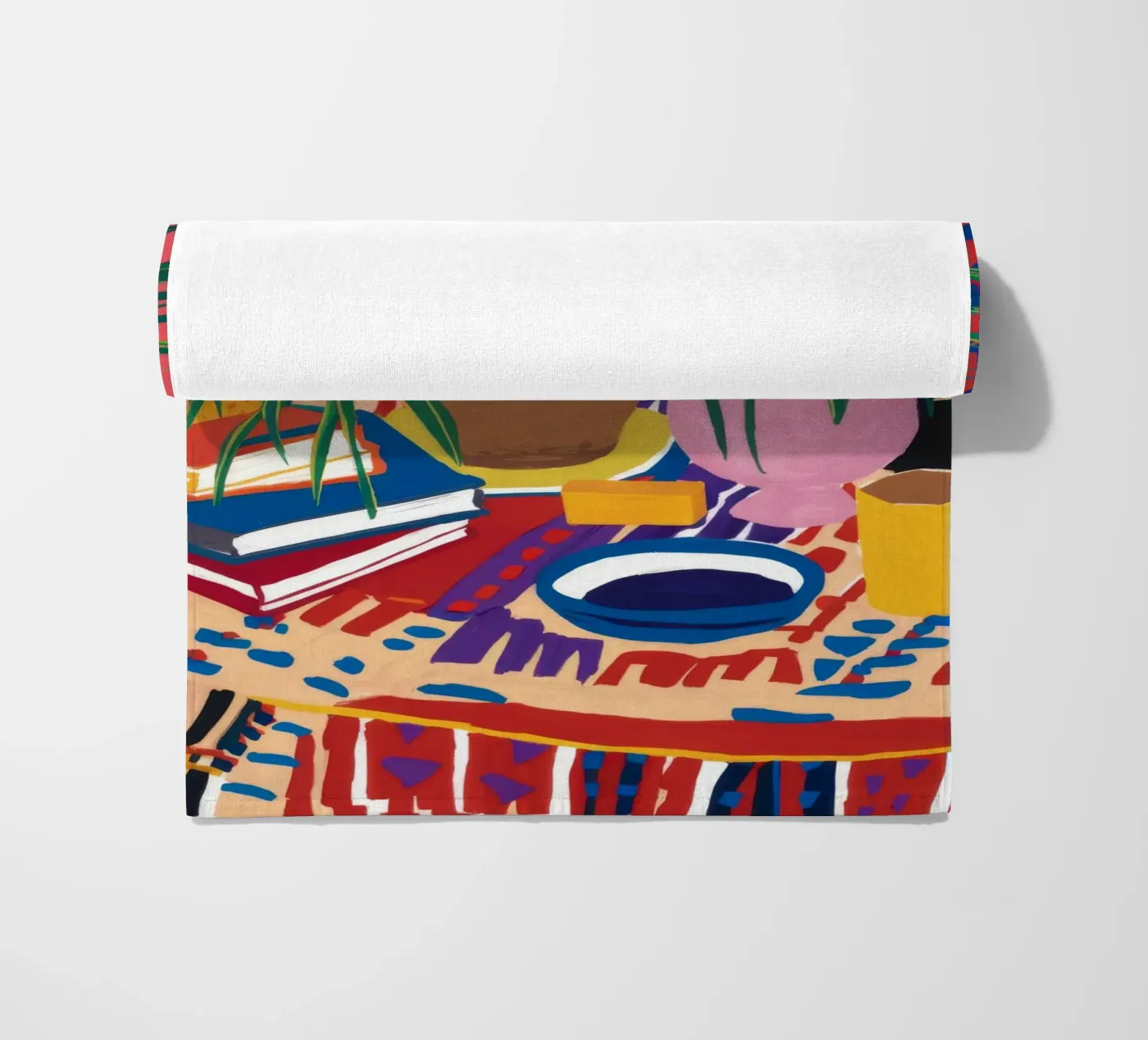 Patterned Table Stillness beach towel by FadeAura