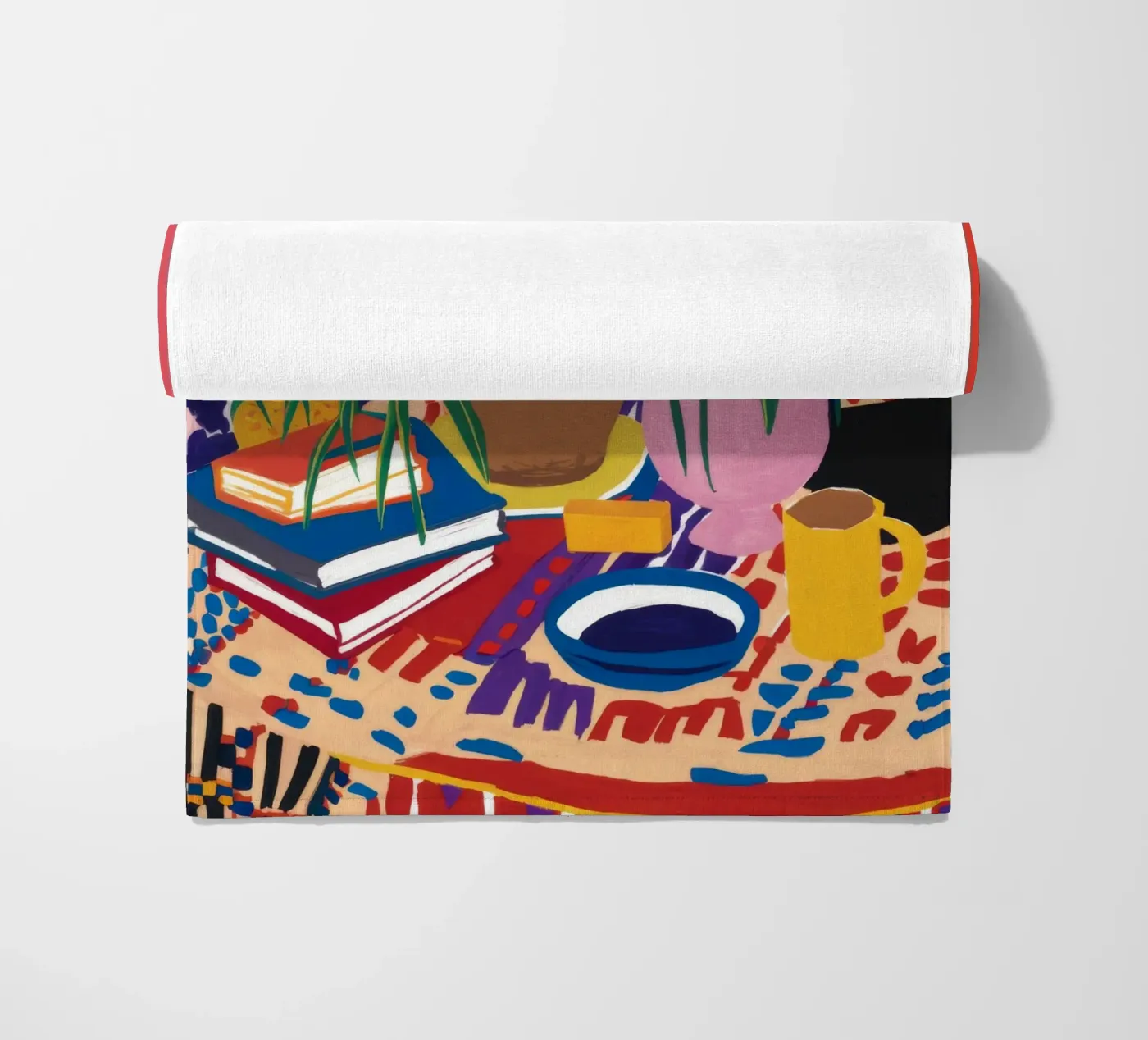 Patterned Table Stillness beach towel by FadeAura