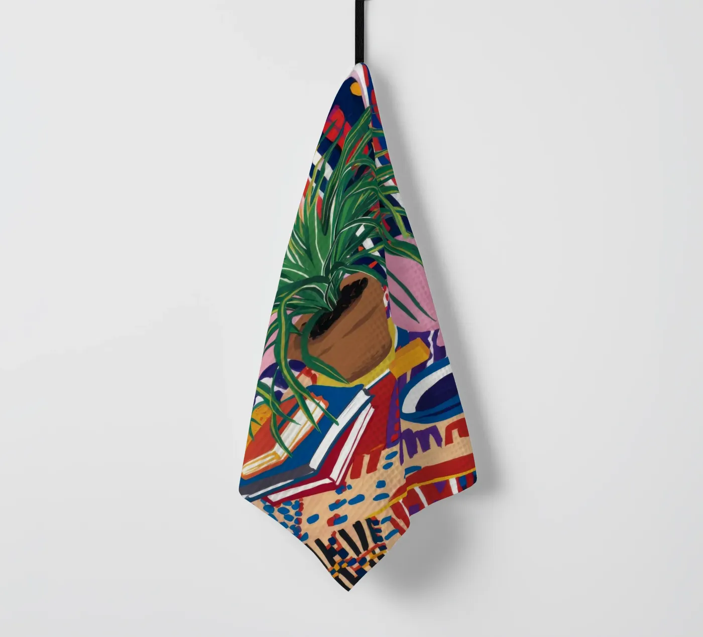 Patterned Table Stillness tea towel by FadeAura