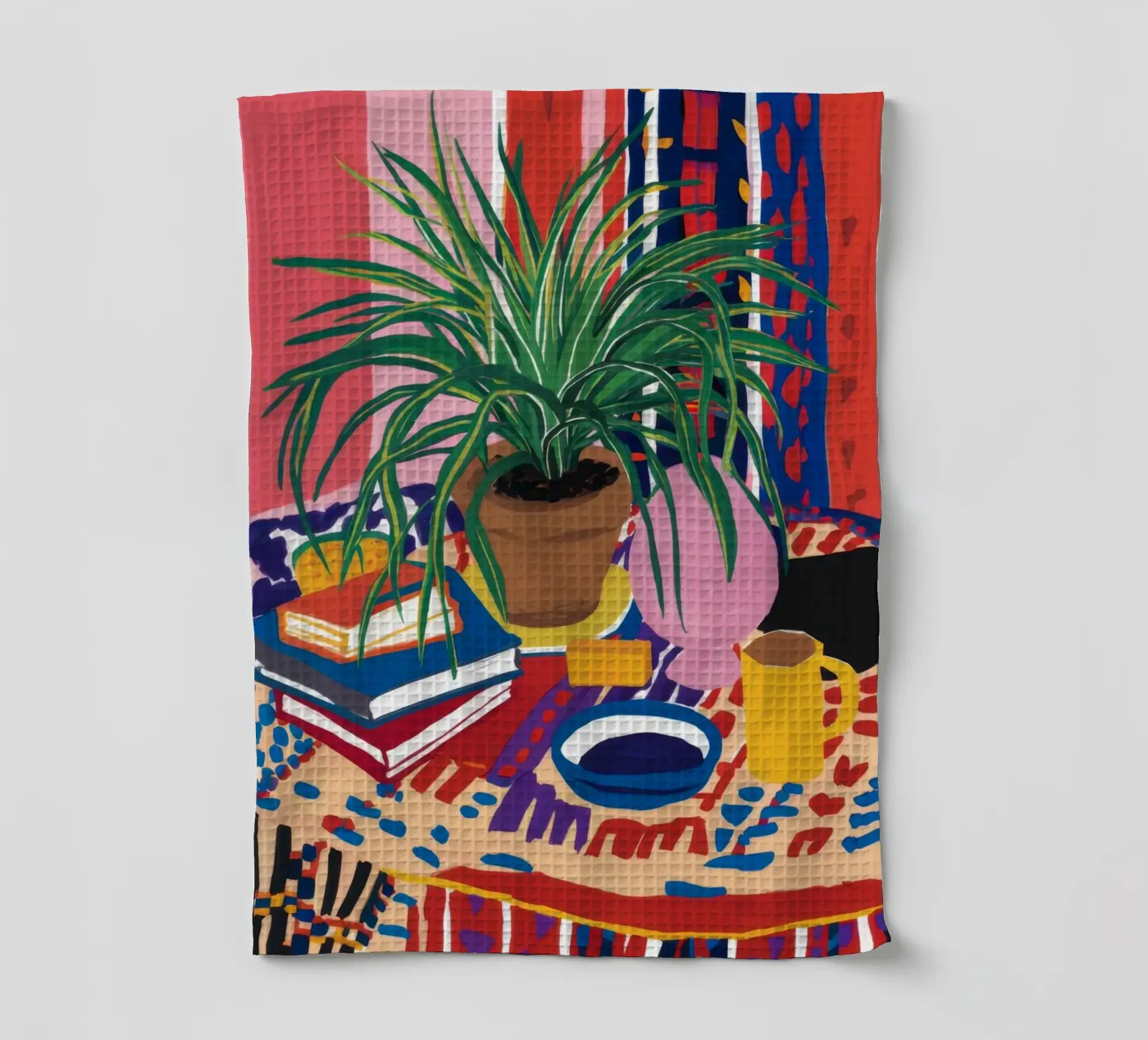 Patterned Table Stillness tea towel by FadeAura