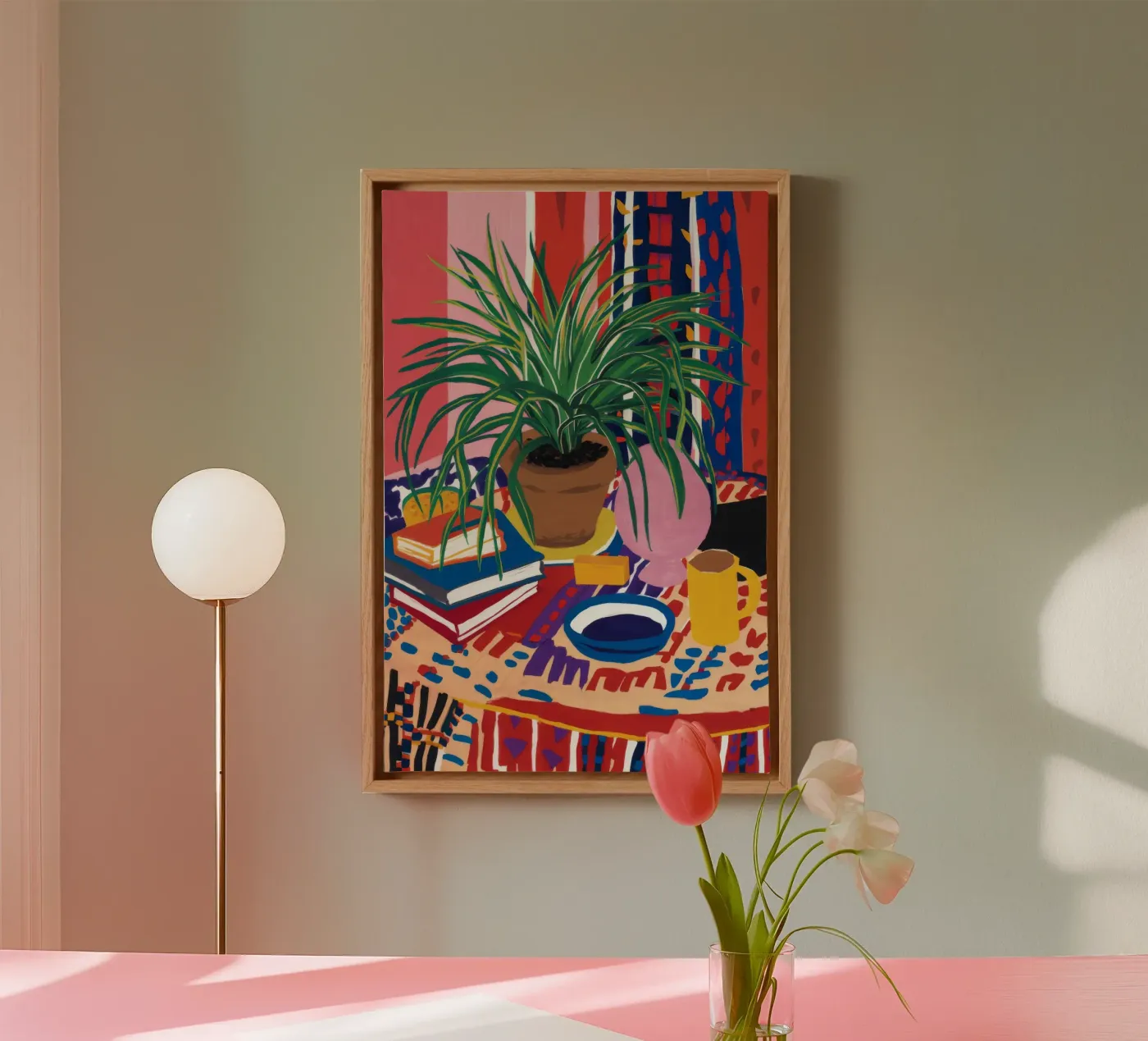 Patterned Table Stillness canvas by FadeAura