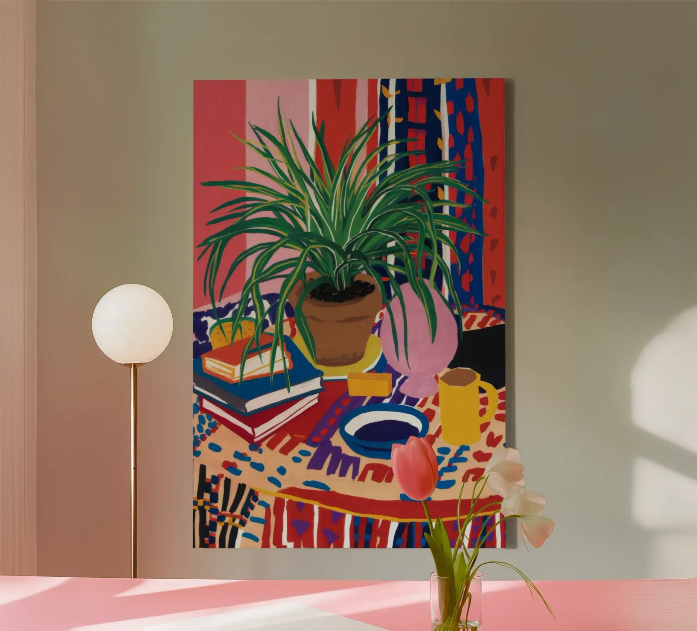 Patterned Table Stillness canvas by FadeAura