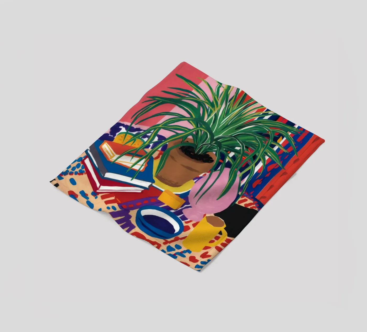 Patterned Table Stillness fleece blanket by FadeAura