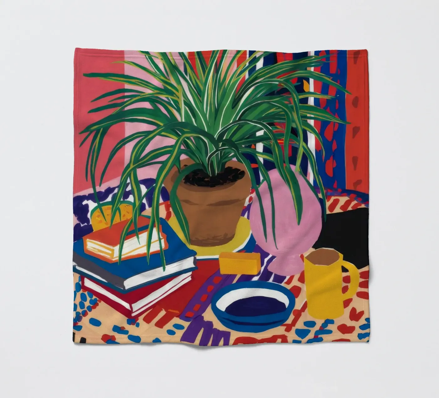 Patterned Table Stillness fleece blanket by FadeAura