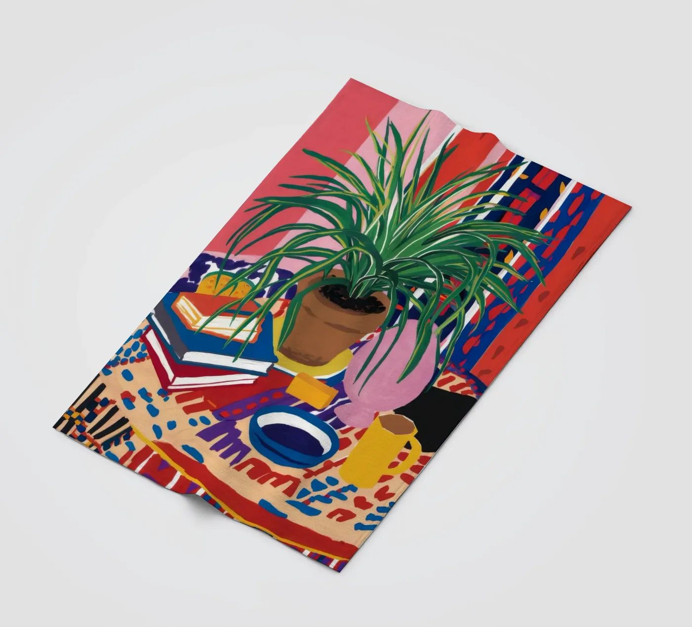 Patterned Table Stillness fleece blanket by FadeAura