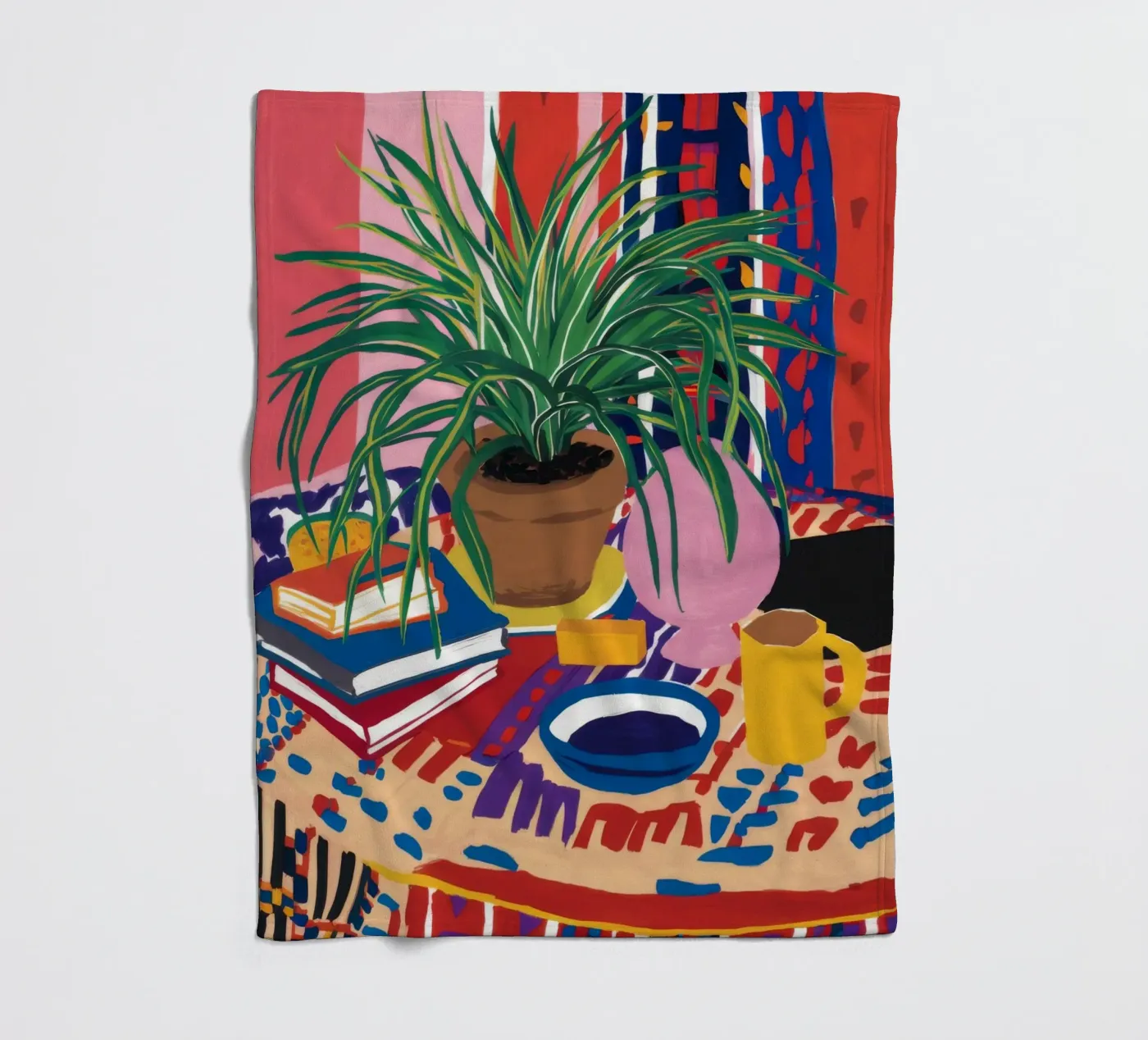 Patterned Table Stillness fleece blanket by FadeAura