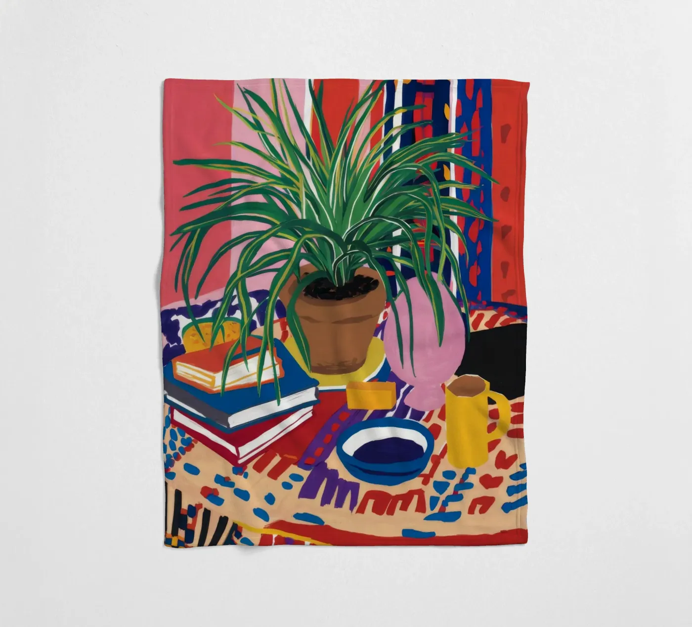 Patterned Table Stillness fleece blanket by FadeAura