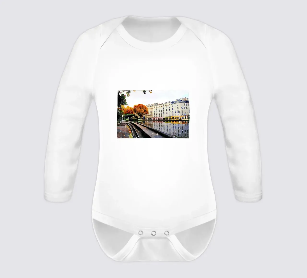 In Paris long-sleeve baby romper by Massimo Frascogna