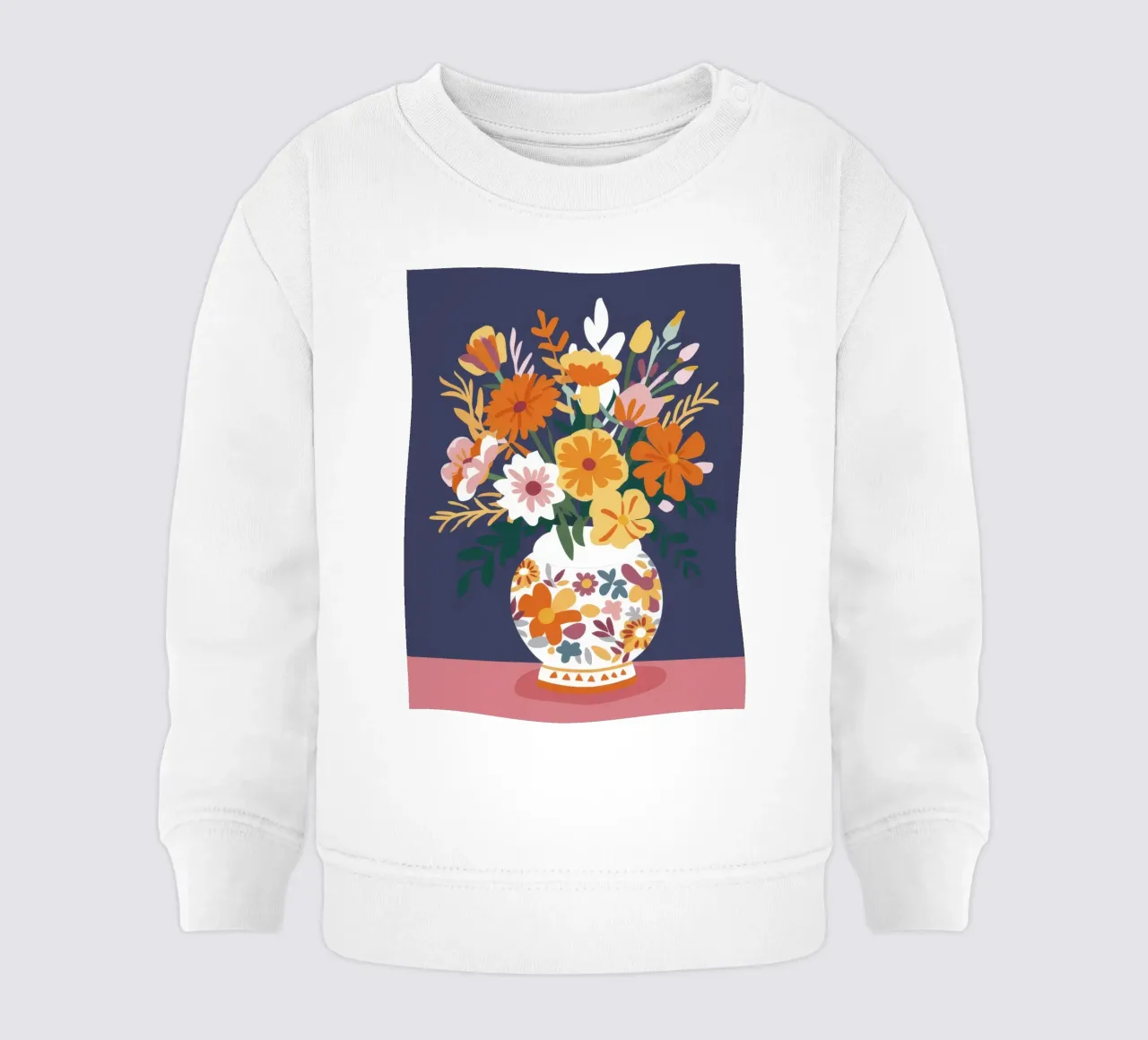 Bouquet bianco e oro felpa neonato da FadeAura