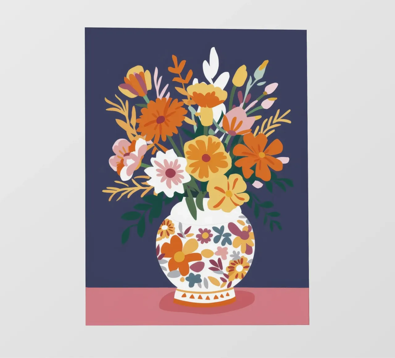Bouquet bianco e oro telo in pvc da FadeAura