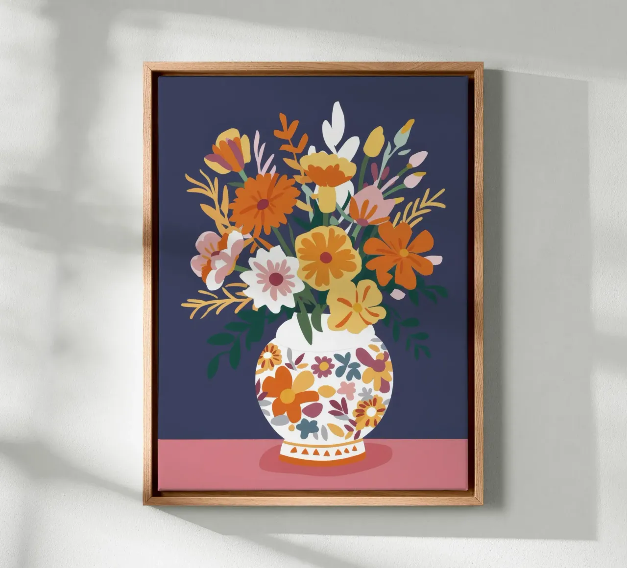 Boeket wit en goud canvas met Baklijst van FadeAura