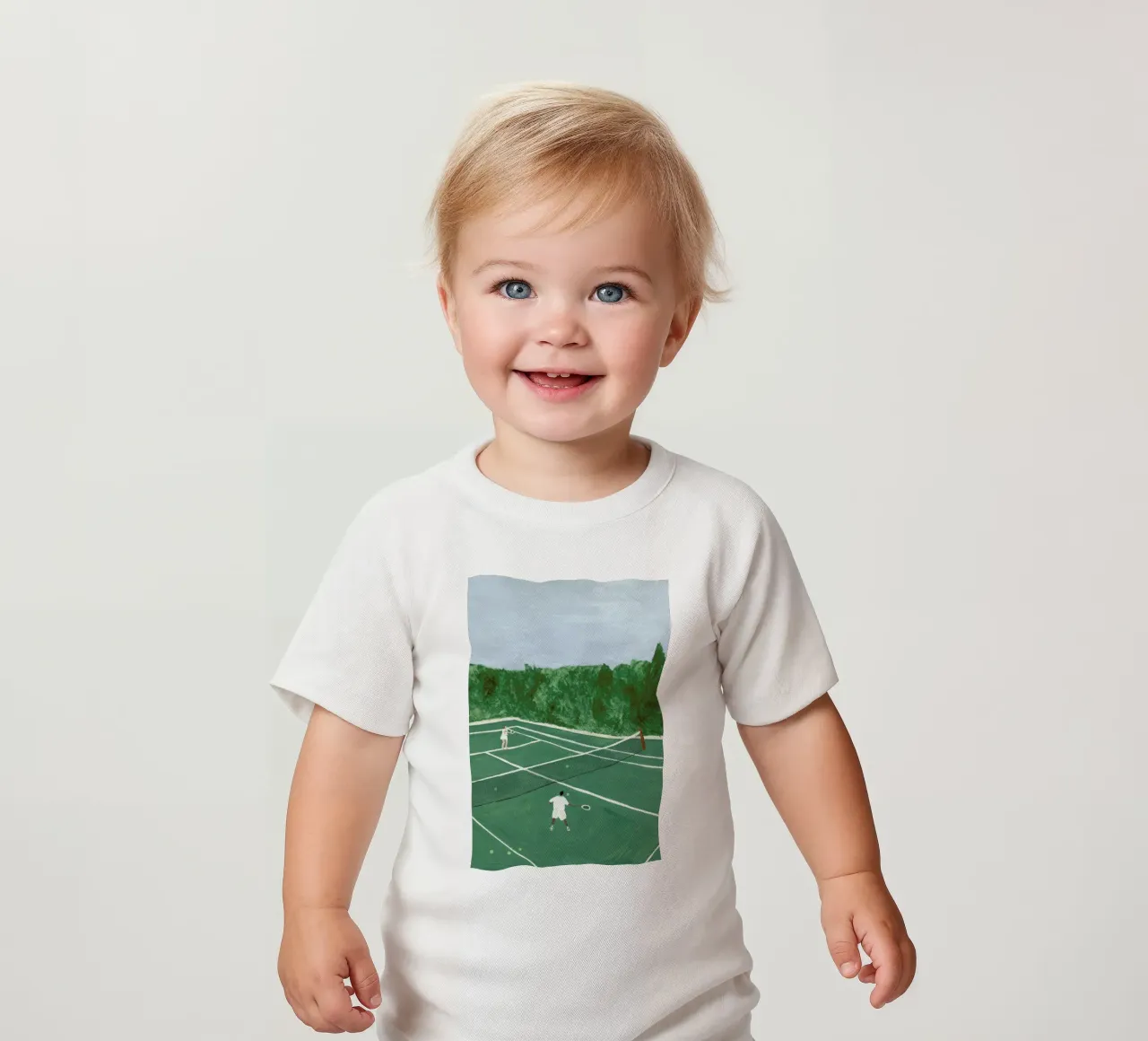 Tennis On Friday baby t-shirt by Isabelle Vandeplassche