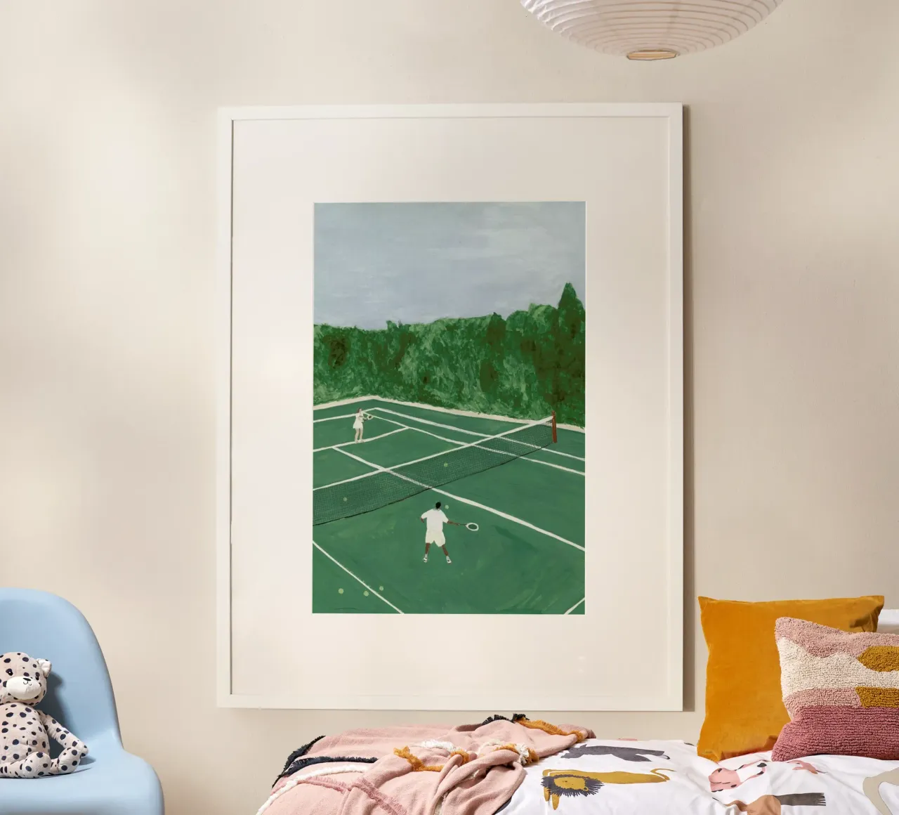 Tennis On Friday poster con telaio in alluminio da Isabelle Vandeplassche