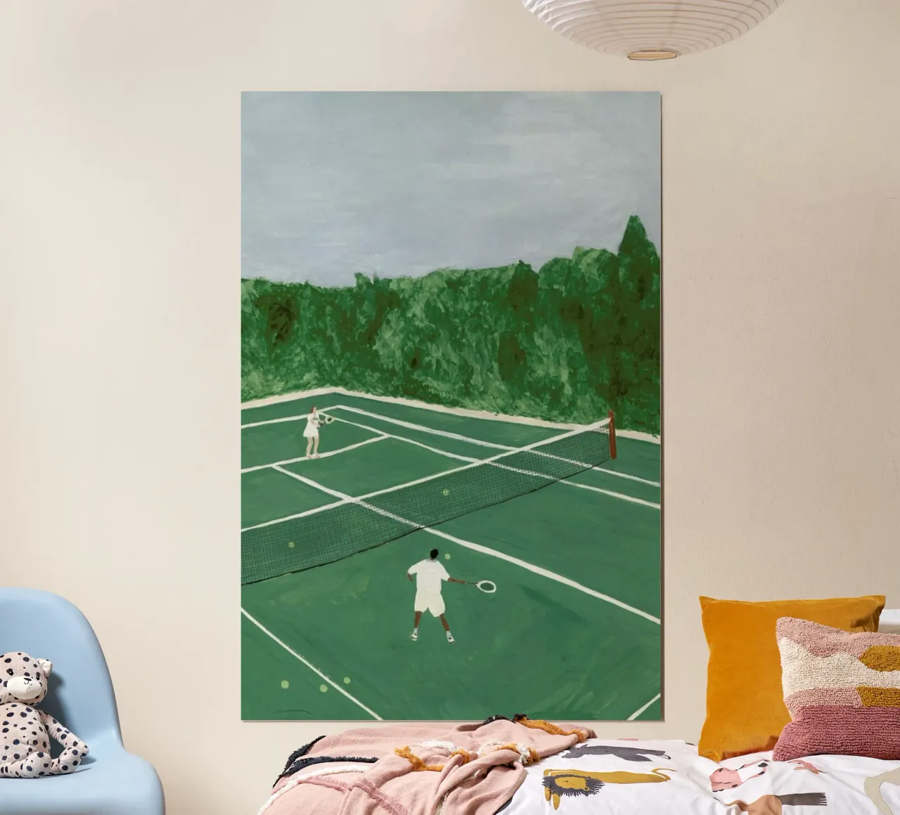 Tennis On Friday poster con telaio in alluminio da Isabelle Vandeplassche