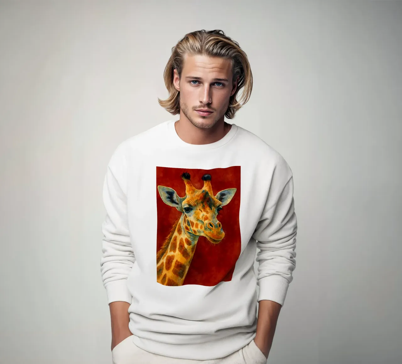 giraffa e cubo pittura colorata felpa da toegoe