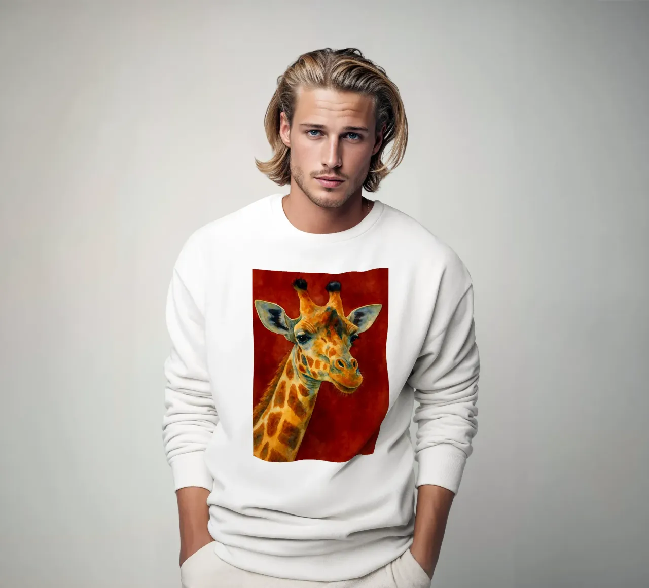 giraffa e cubo pittura colorata felpa da toegoe