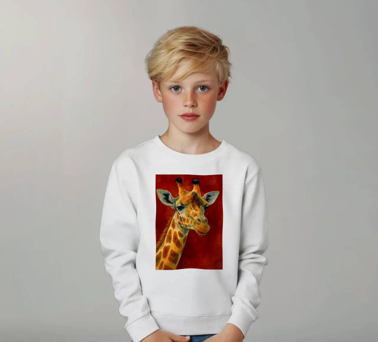 giraffa e cubo pittura colorata felpa bambino da toegoe