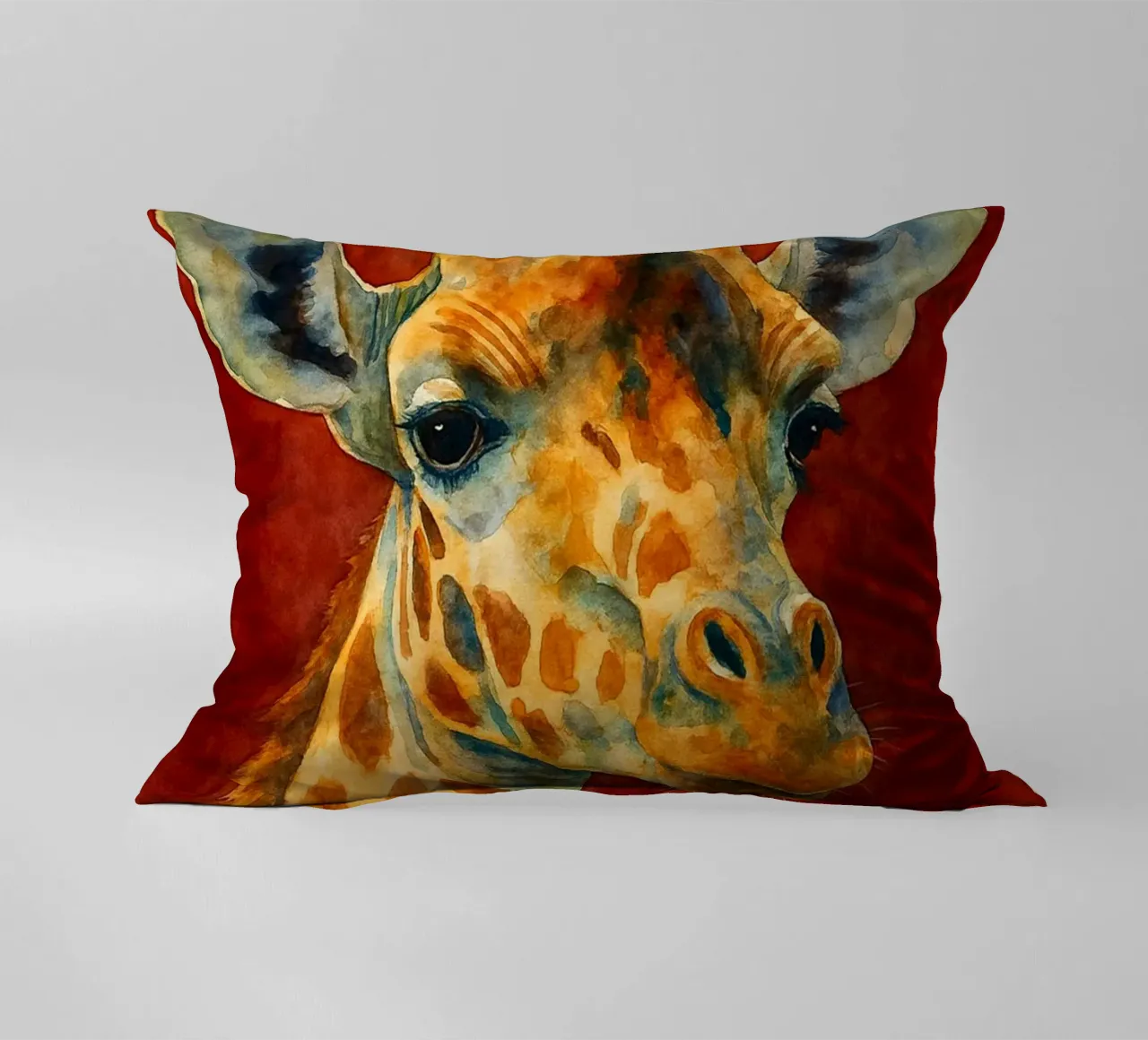 giraffa e cubo pittura colorata cuscino da toegoe