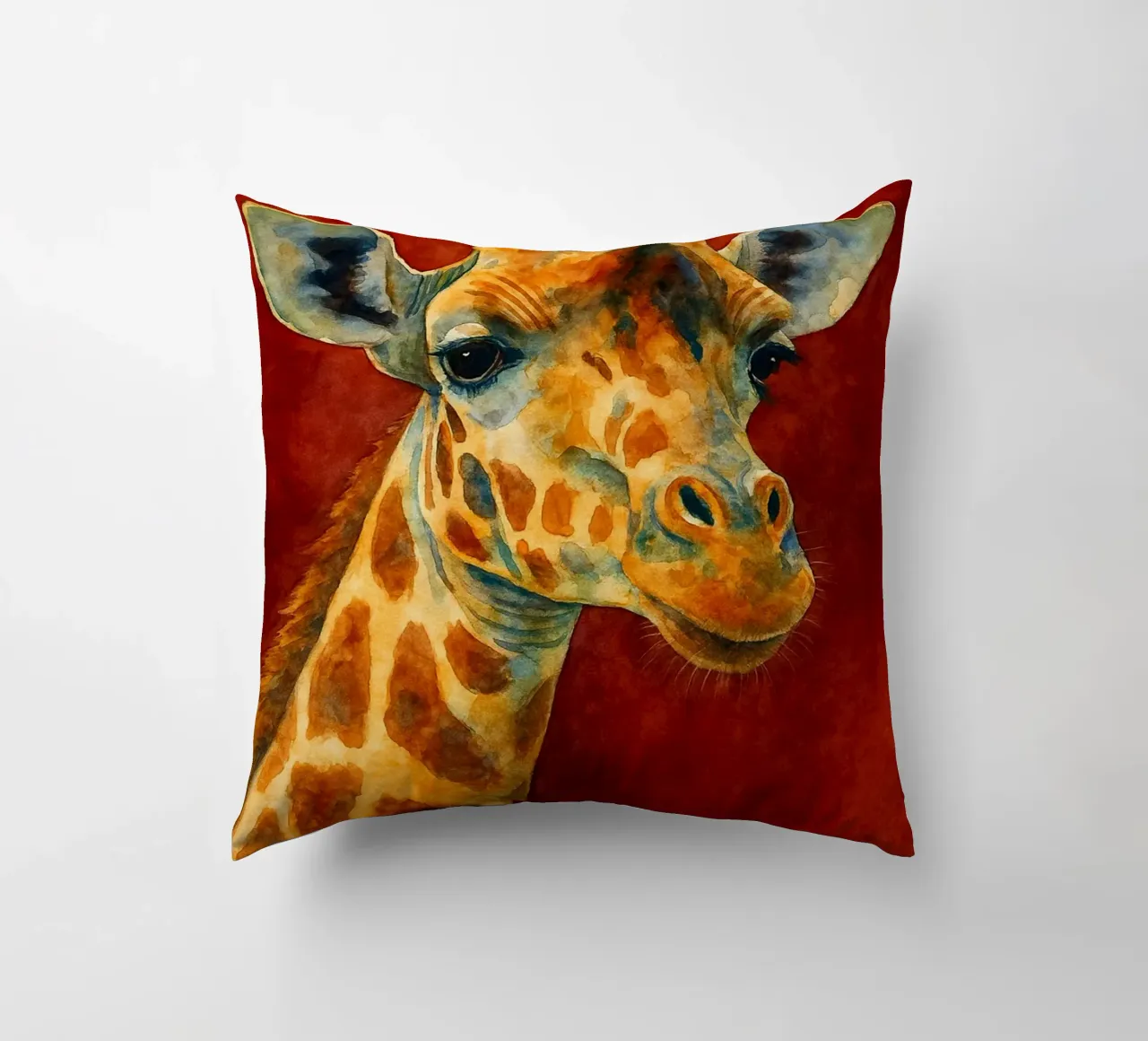 giraffa e cubo pittura colorata cuscino da toegoe