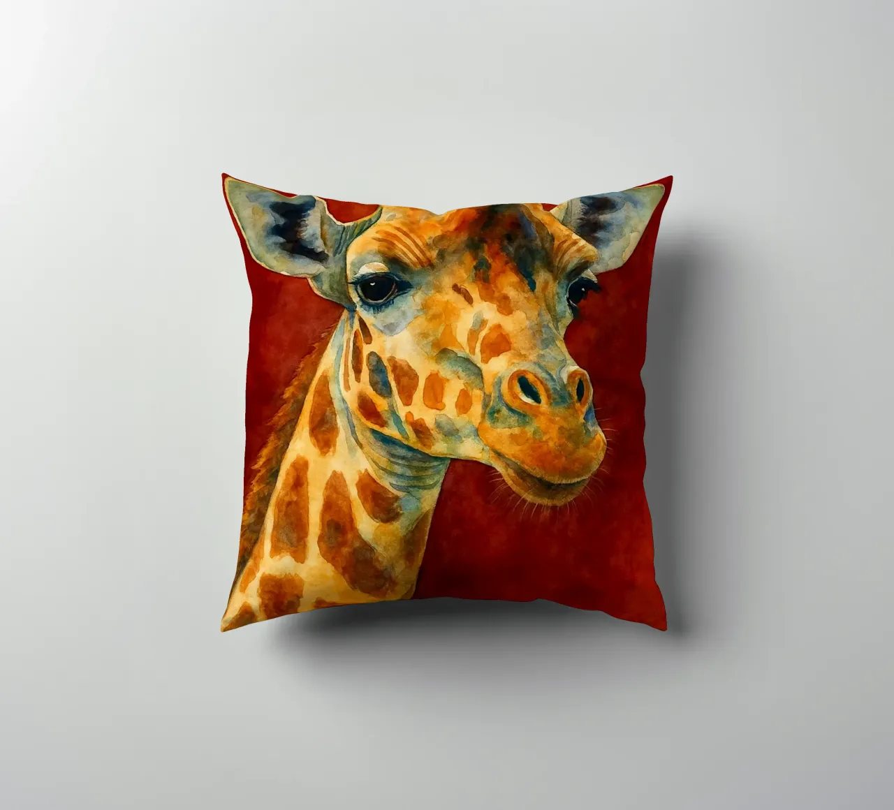 giraffa e cubo pittura colorata cuscino da toegoe