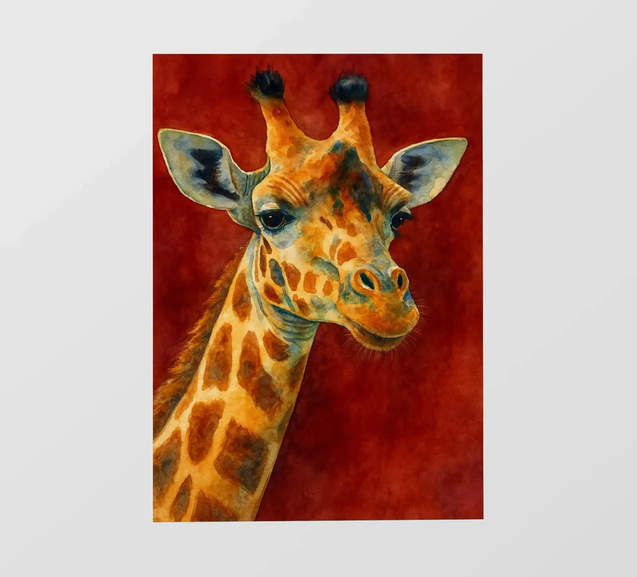 giraffa e cubo pittura colorata pellicola backlit da toegoe