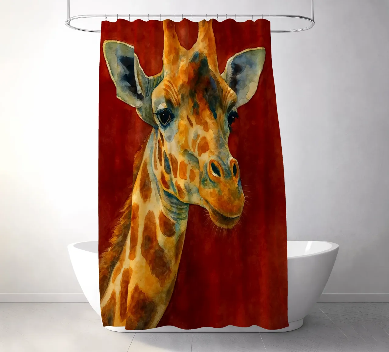 giraffa e cubo pittura colorata tenda da doccia da toegoe