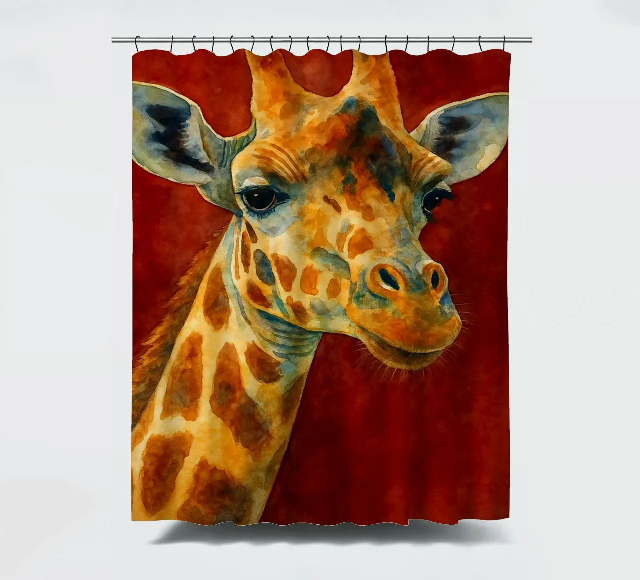 giraffa e cubo pittura colorata tenda da doccia da toegoe