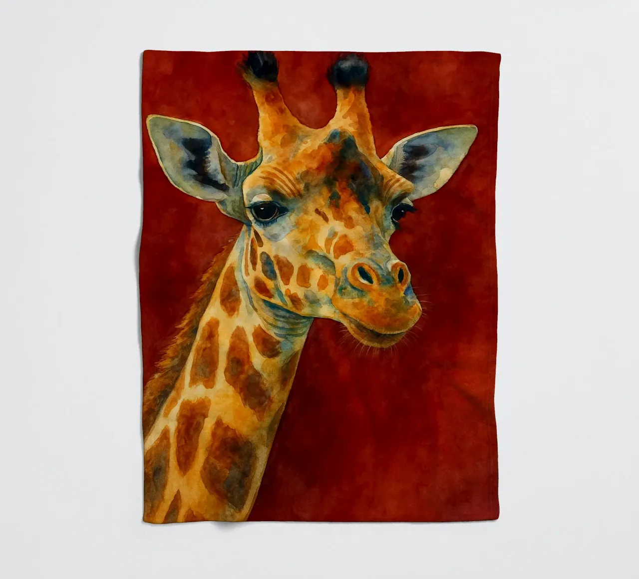 giraffa e cubo pittura colorata coperta in pile da toegoe