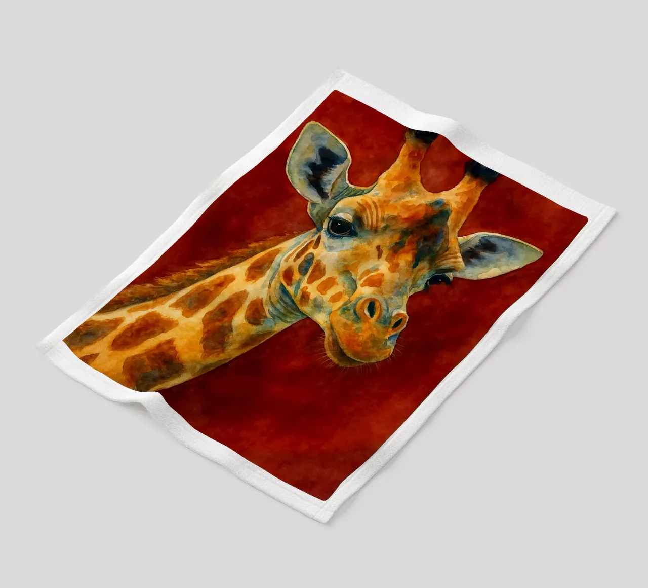 giraffa e cubo pittura colorata coperta in pile da toegoe