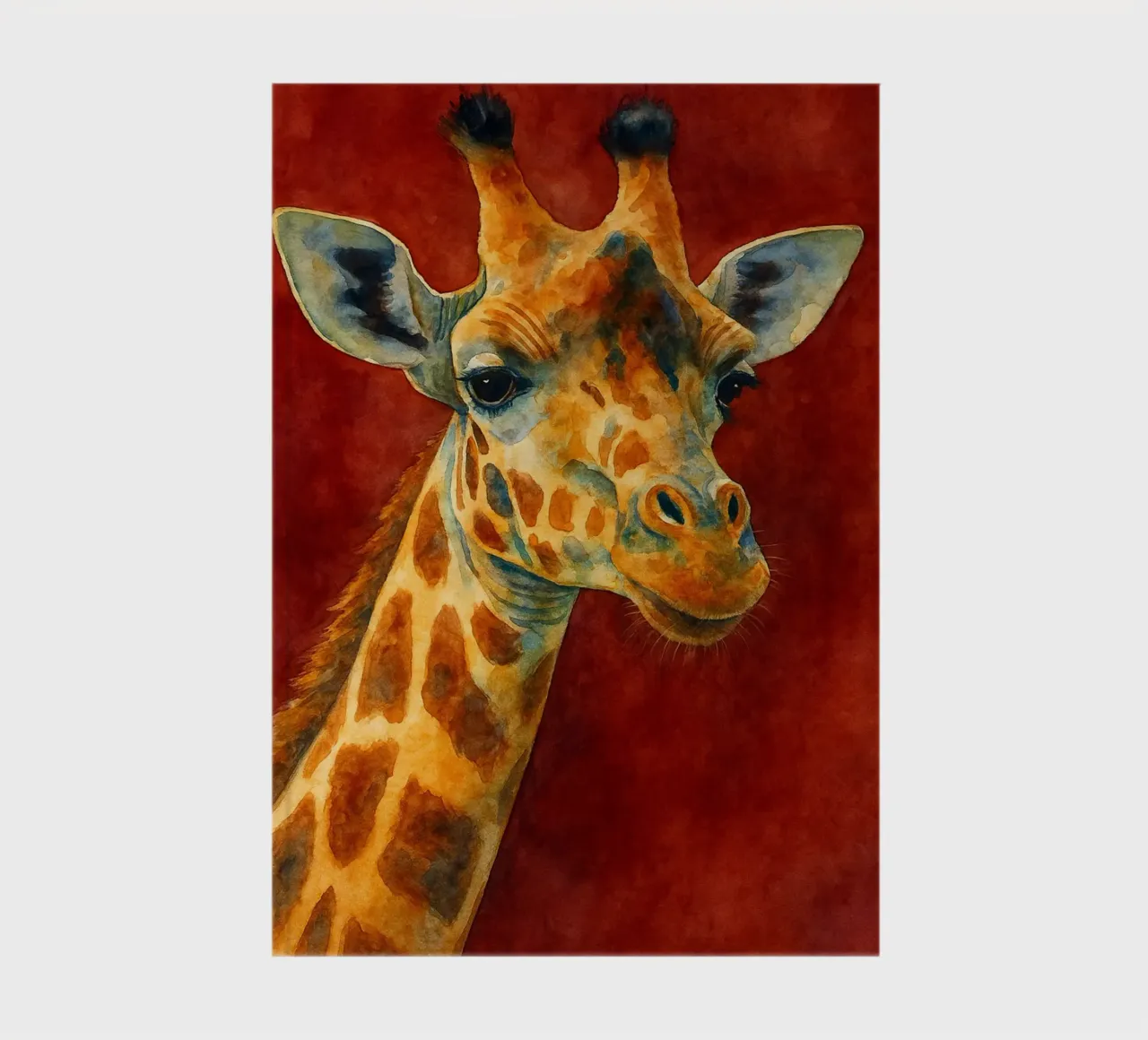 giraffe and cube colorfull painting notebook by toegoe