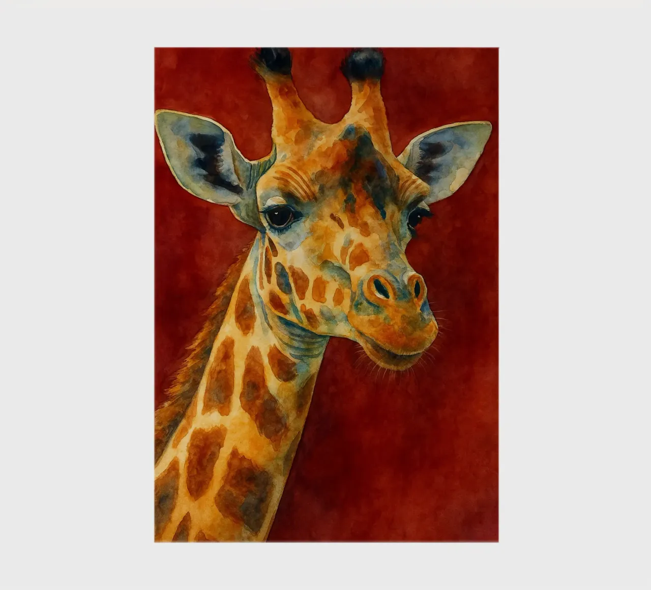 giraffe and cube colorfull painting notebook by toegoe