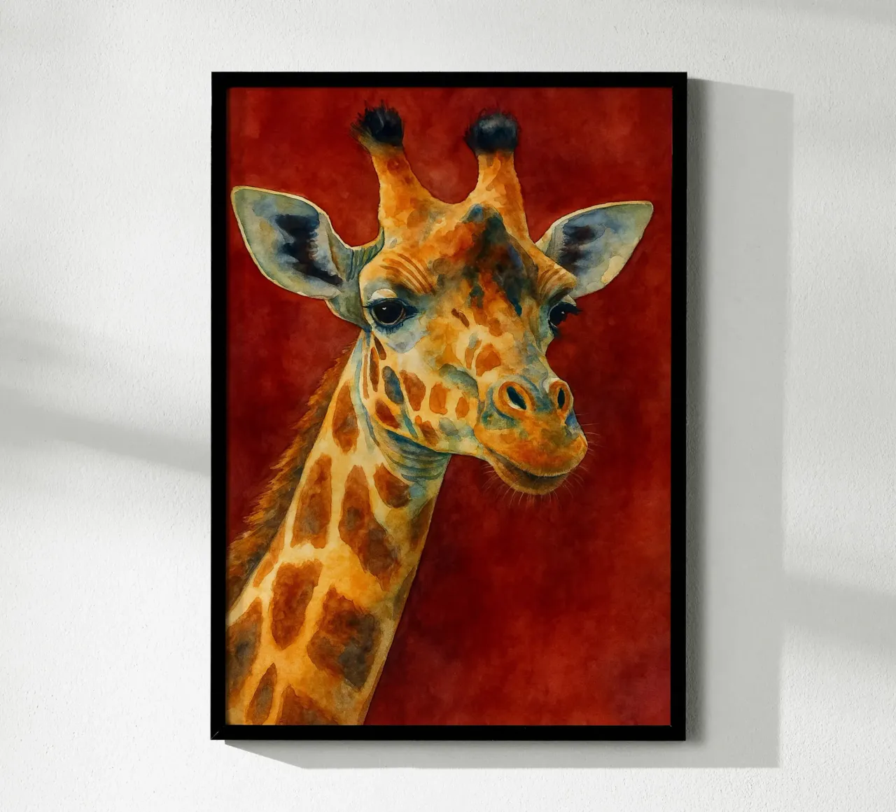giraffa e cubo pittura colorata carta hahnemühle da toegoe