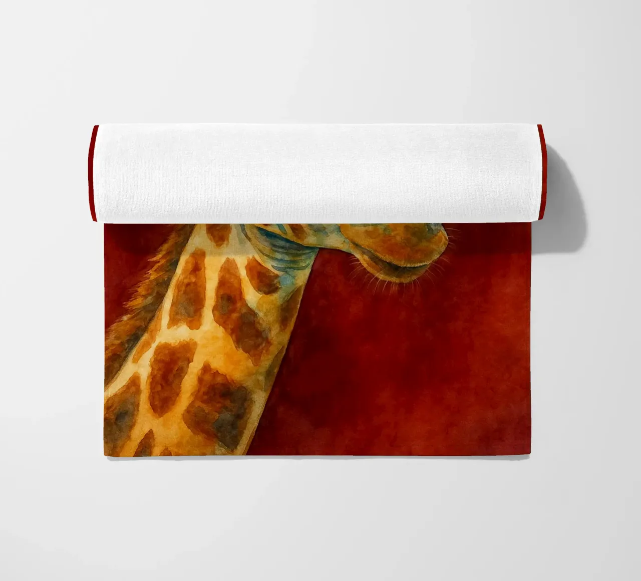 giraffa e cubo pittura colorata telo mare da toegoe