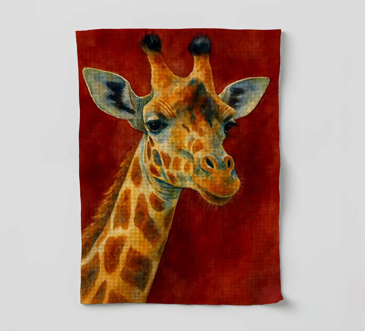 giraffa e cubo pittura colorata canovaccio da cucina da toegoe